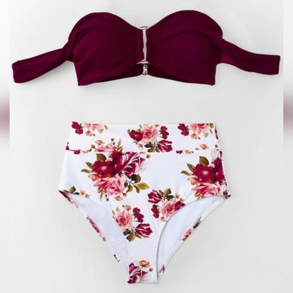 Off the Shoulder High-Waisted Bikini